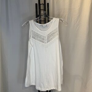 Prana Ivory Crochet Accent Tank Top